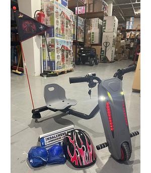 MINI CRAZY DRIFT TRIKE 36V GRIS ECOXTREM, CON LLAVE, CON KIT DE SEGURIDAD - MinidriftSILVER